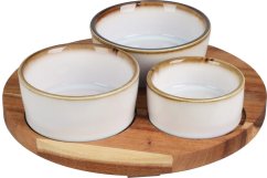 Boluri de servire cu tavă rotundă set de 4