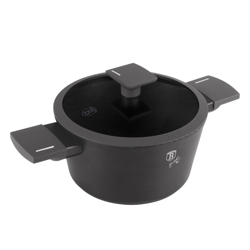 Kastrol s titanovým povrchem a poklicí 20 cm Antracit Collection