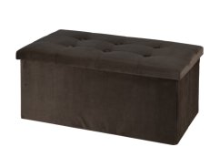 Taburet s úložným prostorem 76 x 38 cm VELVET tmavě hnědá