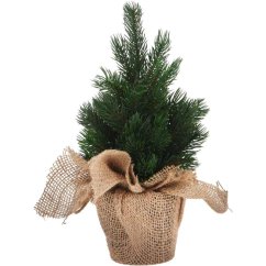Vánoční dekorace stromek v jutovém pytli 30 cm