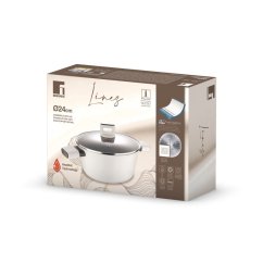 Olla con tapa con superficie antiadherente LINES 24 cm