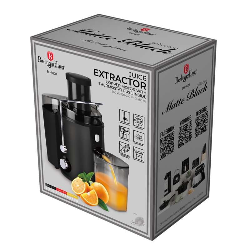 Odšťavovač 500 W Matte Black Collection