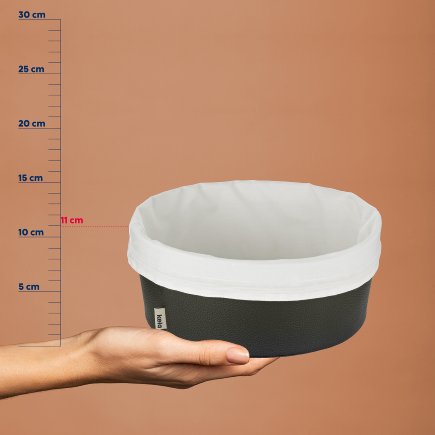 Košík na chleba Grana PU kůže černá 11,0cm 28,0cm