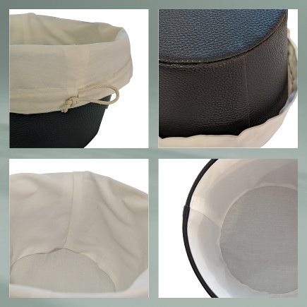 Košík na chleba Grana PU kůže černá 11,0cm 28,0cm
