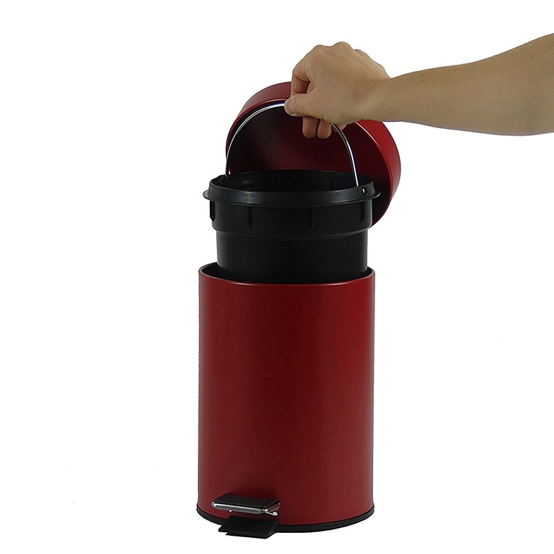 Kosmetický koš MONACO kov červená 3l