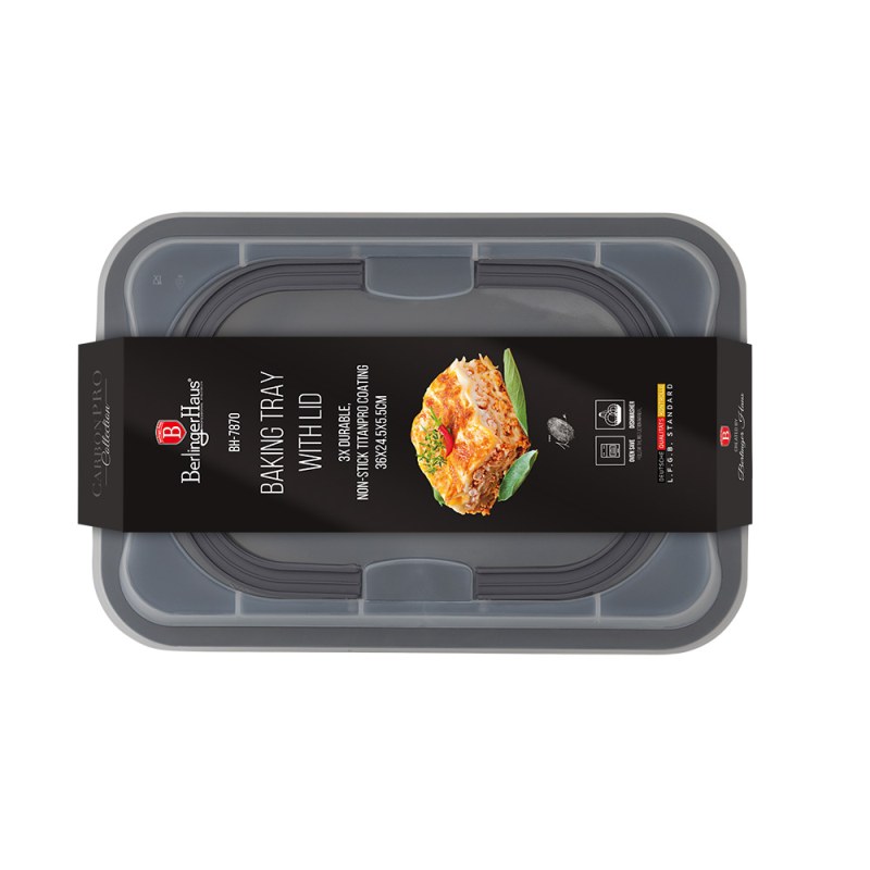 Plech na pečení s víkem přenosný Carbon Pro