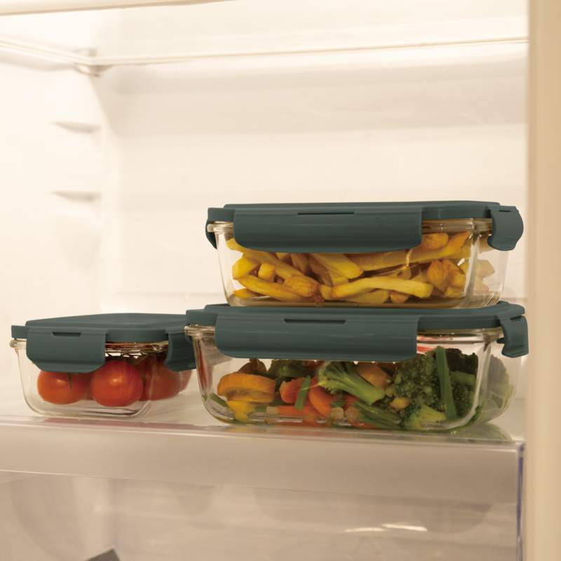 Dóza na potraviny sada 3 ks Matte Green Collection
