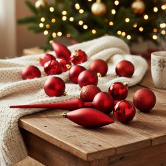 Set de adornos navideños 19 piezas rojo