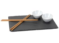 Sushi set porcelán/bridlica/bambus sada 7ks