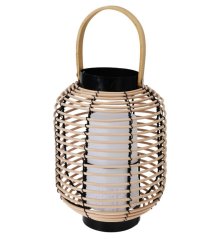 Venkovní lucerna s LED svíčkou ratanová 24 cm