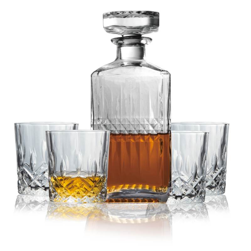 Sada lahve 750 ml a 4 ks sklenic na whisky 220 ml