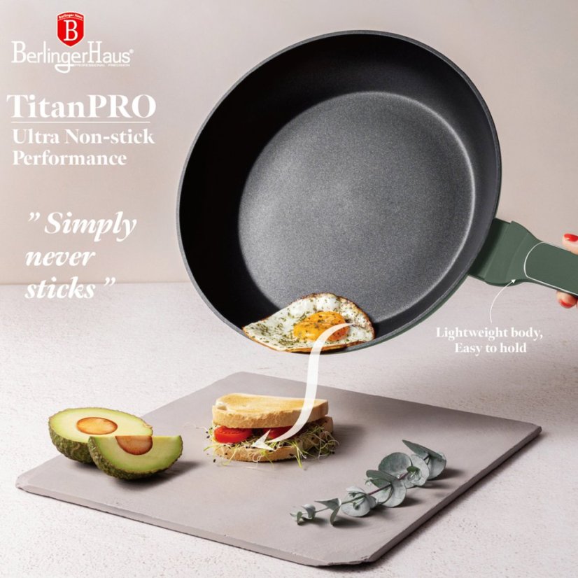 Sada nádobí s titanovým povrchem 15 ks Matte Green Collection