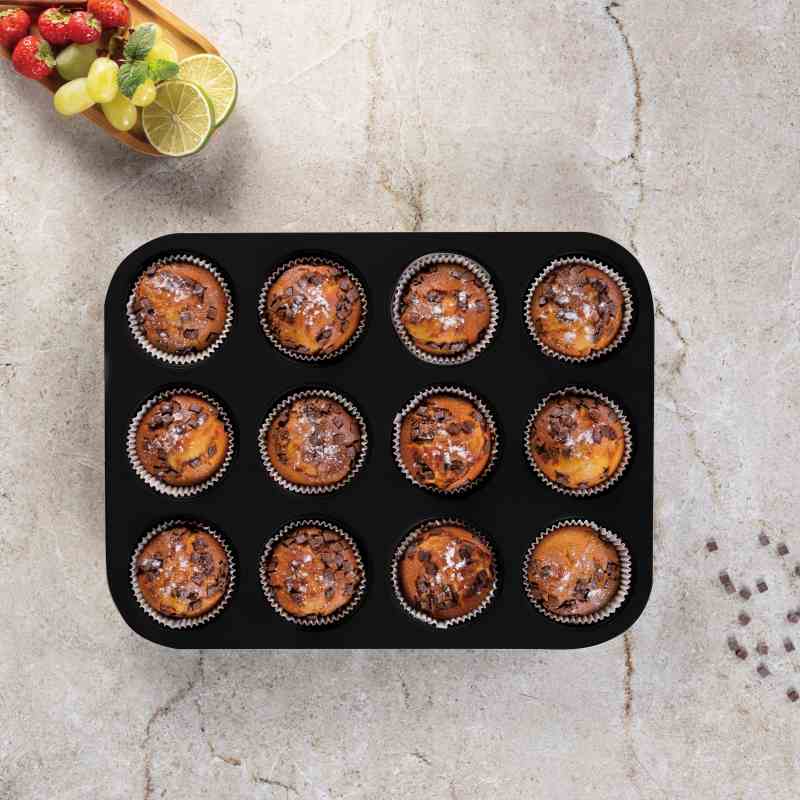 Forma na muffiny s nepřilnavým povrchem 12 ks Antracit Collection
