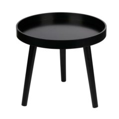 Masuta laterala rotunda, neagra, 40 cm