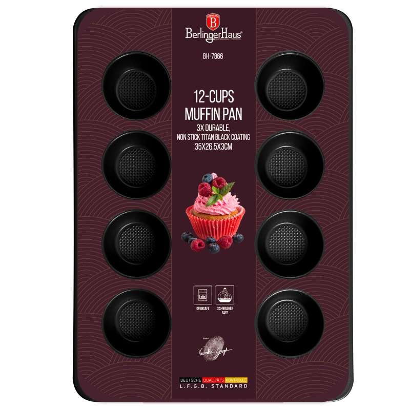 Forma na muffiny s nepřilnavým povrchem 12 ks Burgundy