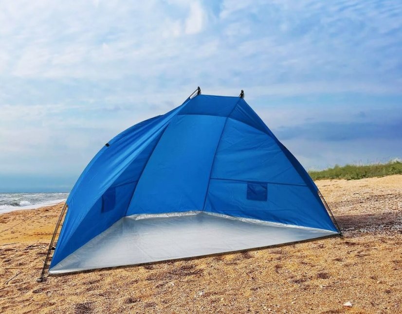 Plážový stan skládací UV50+ 270x120x120 modrá