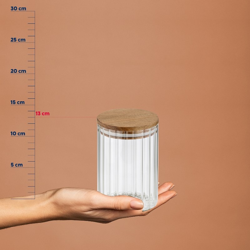 Borcan depozitare Dorothea sticla transparenta 13.0cm 9.0cm 0.6l
