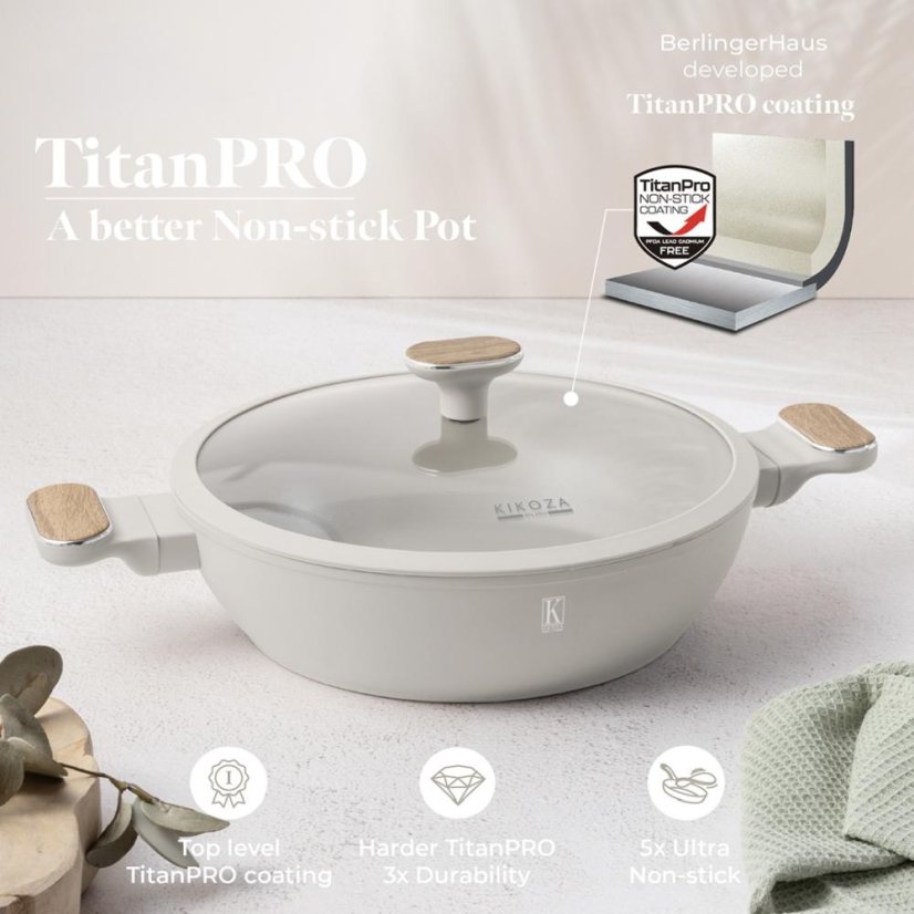 Pánev hluboká s titanovým povrchem 28 cm Sahara Nordic Collection