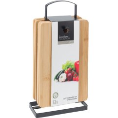 Krájacia doska bambusová sada 6 kusov v stojane