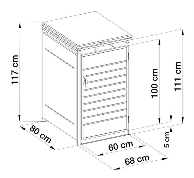 Adăpost pentru pubele G21 68x117x80 cm, antracit cu decor de lemn