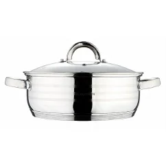 Fuente de horno / olla con tapa acero inoxidable 22 cm Gourmet Line