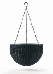 Květináč Keter Hanging Sphere grafitový Květináč Keter Hanging Sphere grafitový