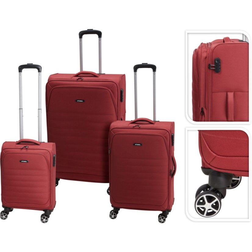 Sada cestovných kufríkov 3 ks bordová