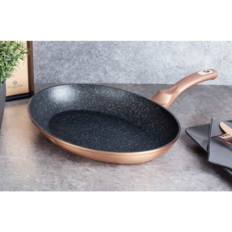 Pánev na ryby a steaky s mramorovým povrchem 35 cm Rosegold Metallic Line