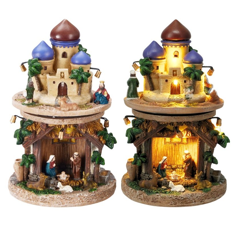 Betlém Vánoční dekorace 23 cm LED