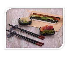 Sushi set porcelán / bambus sada 7 ks čierna Sushi set porcelán / bambus sada 7 ks čierna