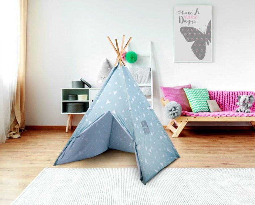 Detský stan teepee 120x120x150cm modrá