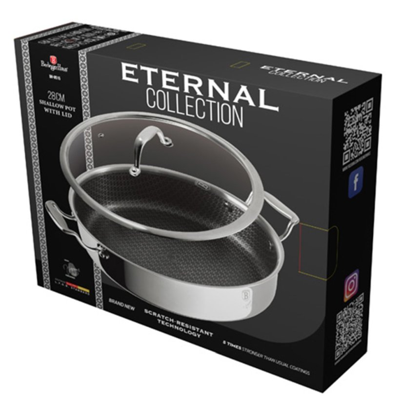 Kastrol nerezový s nepřilnavým povrchem a poklicí 28 cm Eternal Collection