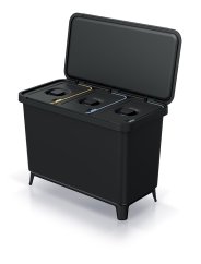 Papelera Prosperplast SYSTEMA 3x10l negra