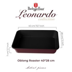 Plech na pečení hluboký s titanovým povrchem 40 x 28 cm Leonardo Collection