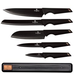 Súprava nožov s magnetickým držiakom 6 ks Black Rose Collection