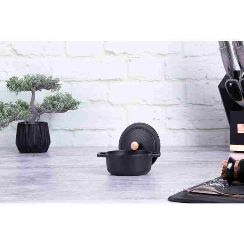 Pekáč litinový s poklicí 10 cm Black Rose Collection
