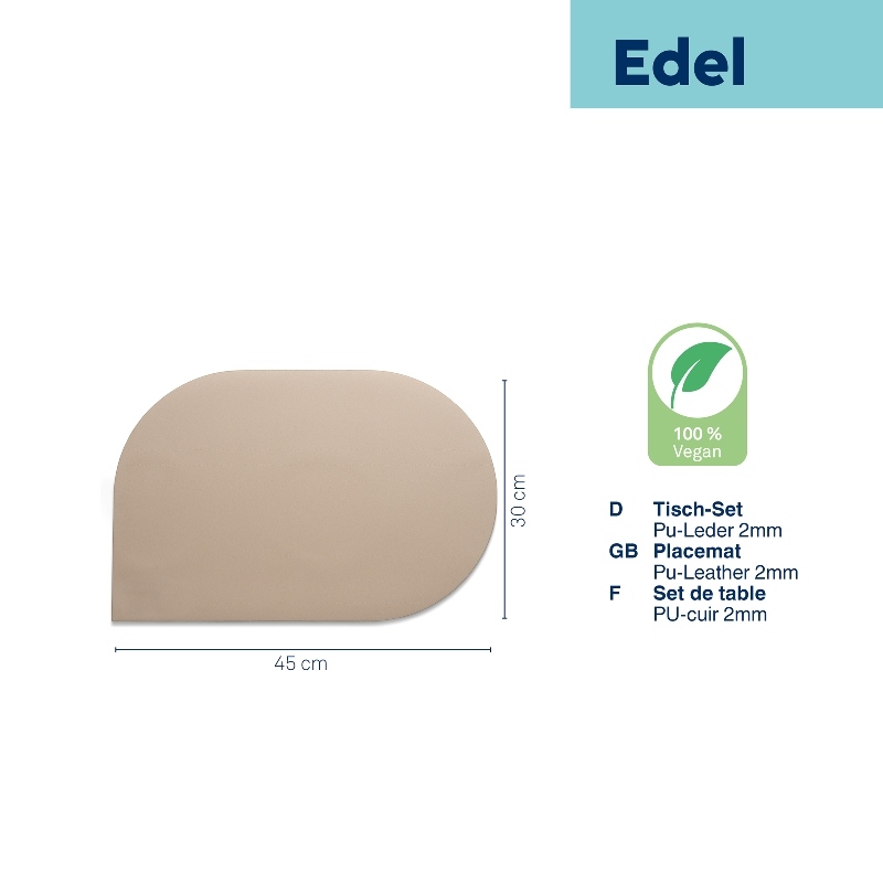 Prostírání EDEL PU kůže béžová 45,0x30,0x0,17cm