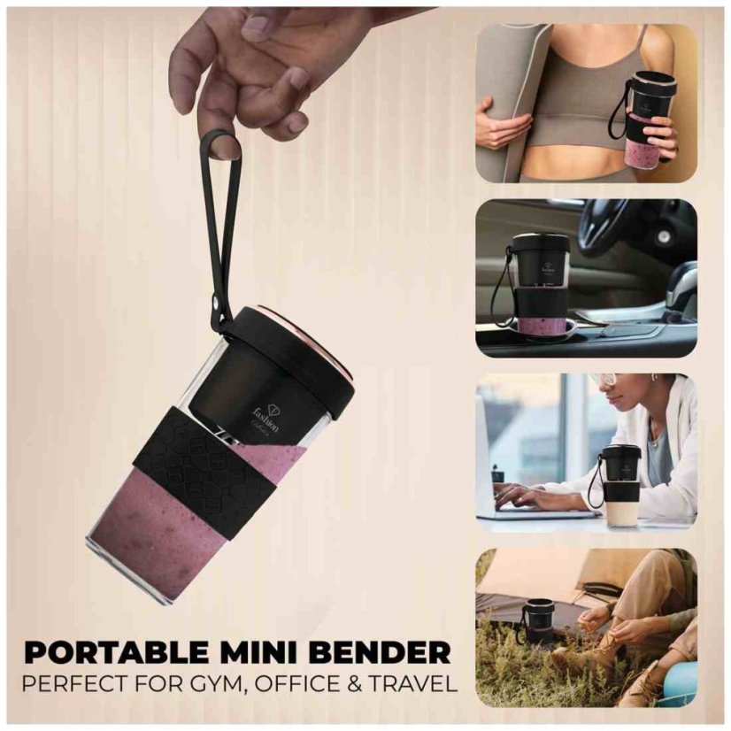 Přenosný smoothie mixér USB-C Black Rose Collection