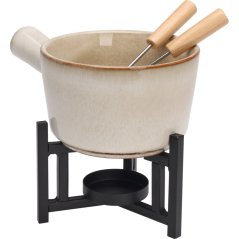 Fondue porcelánové s hořákem 450 ml + 2 vidličky