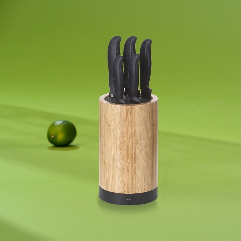 Súprava nožov v stojane Acida bambus čierny 24,5cm 13,0cm