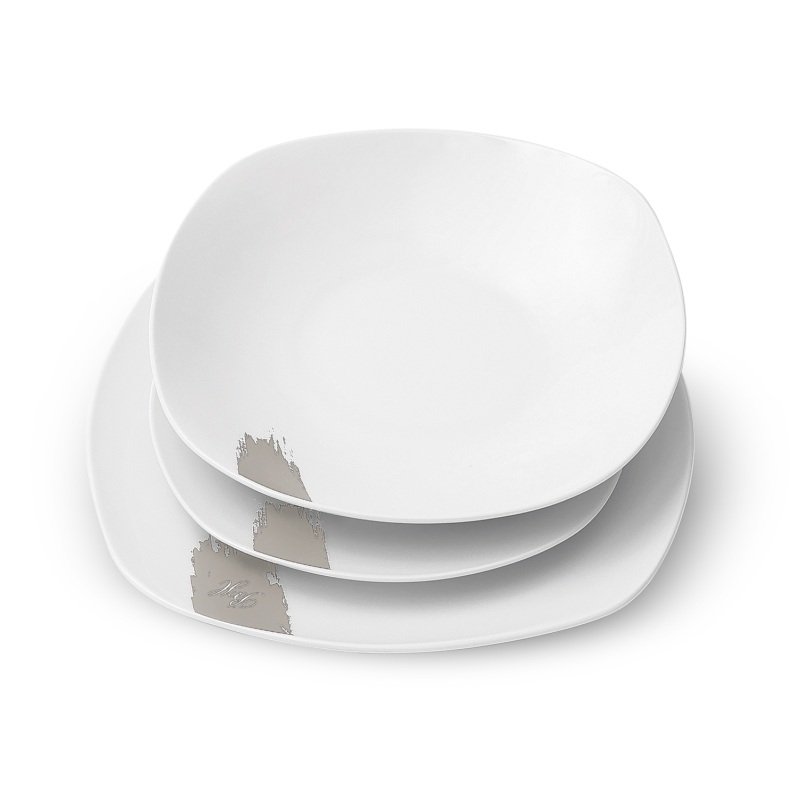 Jídelní sada talířů 18 ks Sahara Collection bílá-krémová