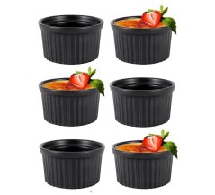 Creme Brulée zapekacie misky sada 6 ks čierna 9 cm