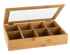 Krabička na čaj dřevěná 8 přihrádek Krabička na čaj dřevěná 8 přihrádek