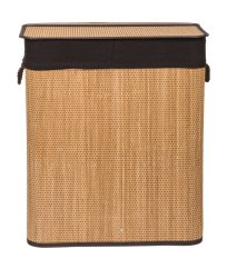 G21 Cesto de la ropa de 105 l con separador, bambú con cesta marrón