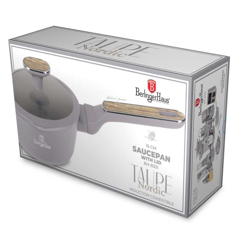 Asador con superficie de titanio y tapa 16 cm Taupe Nordic Collection