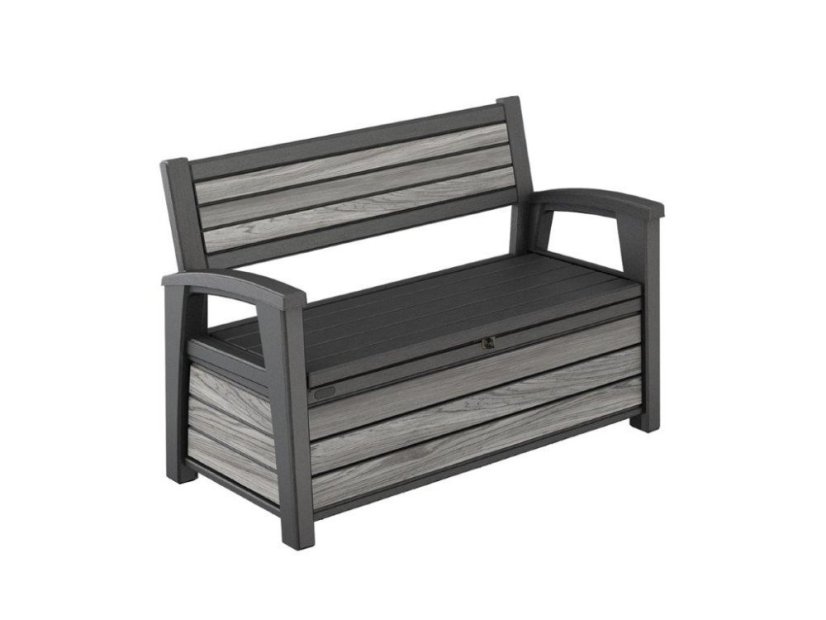 Bancă de grădină Keter Deco Garden Bench, culoare Storm grey