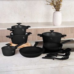Sada nádobí s titanovým povrchem 15 ks Matte Black Collection Sada nádobí s titanovým povrchem 15 ks Matte Black Collection