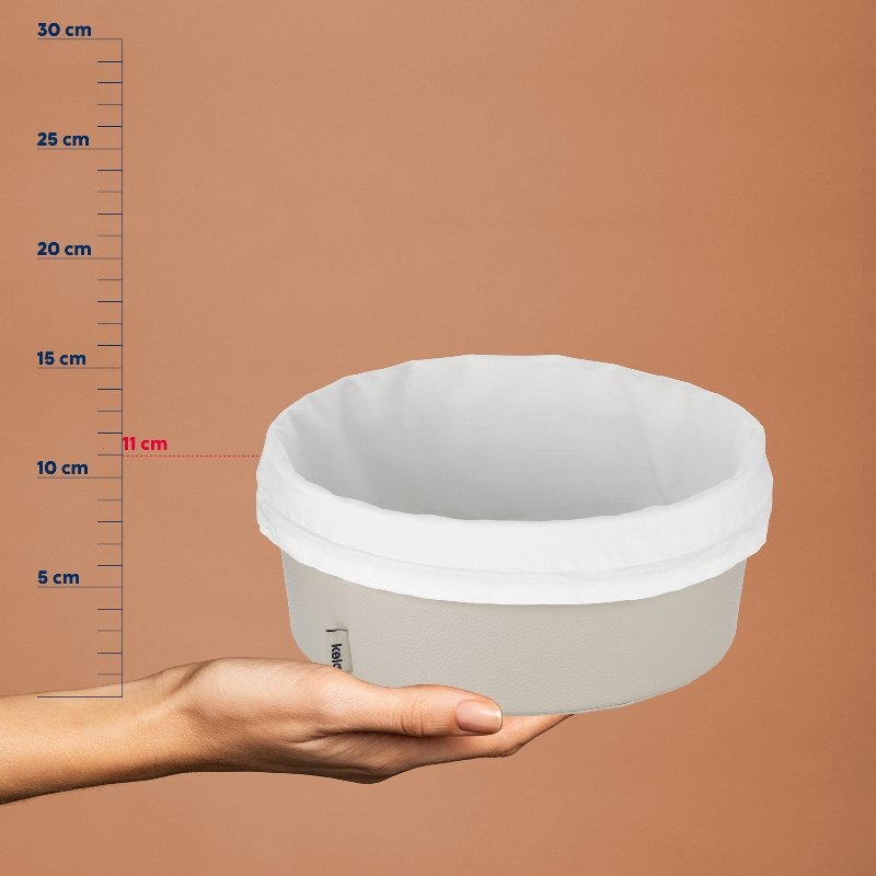 Košík na chleba Grana PU kůže stříbrná šedá 11,0cm 28,0cm