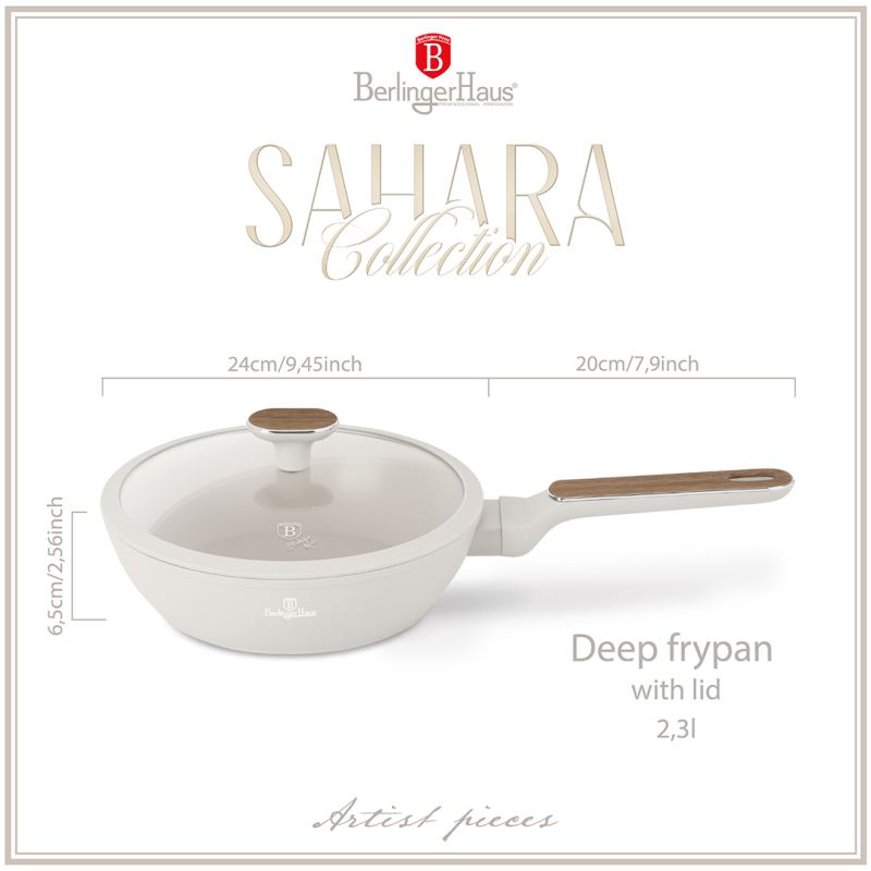 Pánev s poklicí s titanovým povrchem 24 cm Sahara Nordic Collection