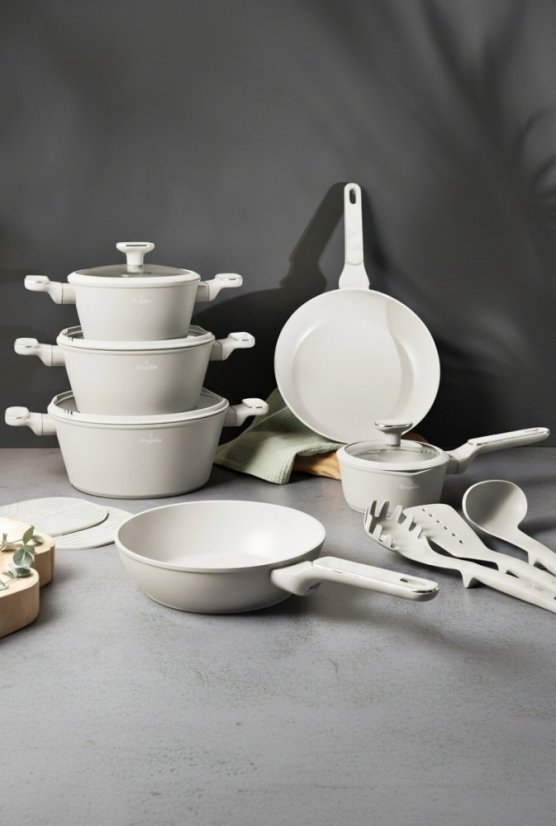 Sada nádobí s titanovým povrchem 15 ks Sahara Marble Collection
